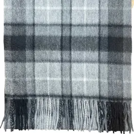 Pure Cashmere Scarf - Grey Buchanan Tartan