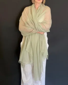 PURE CASHMERE WRAP CELADON