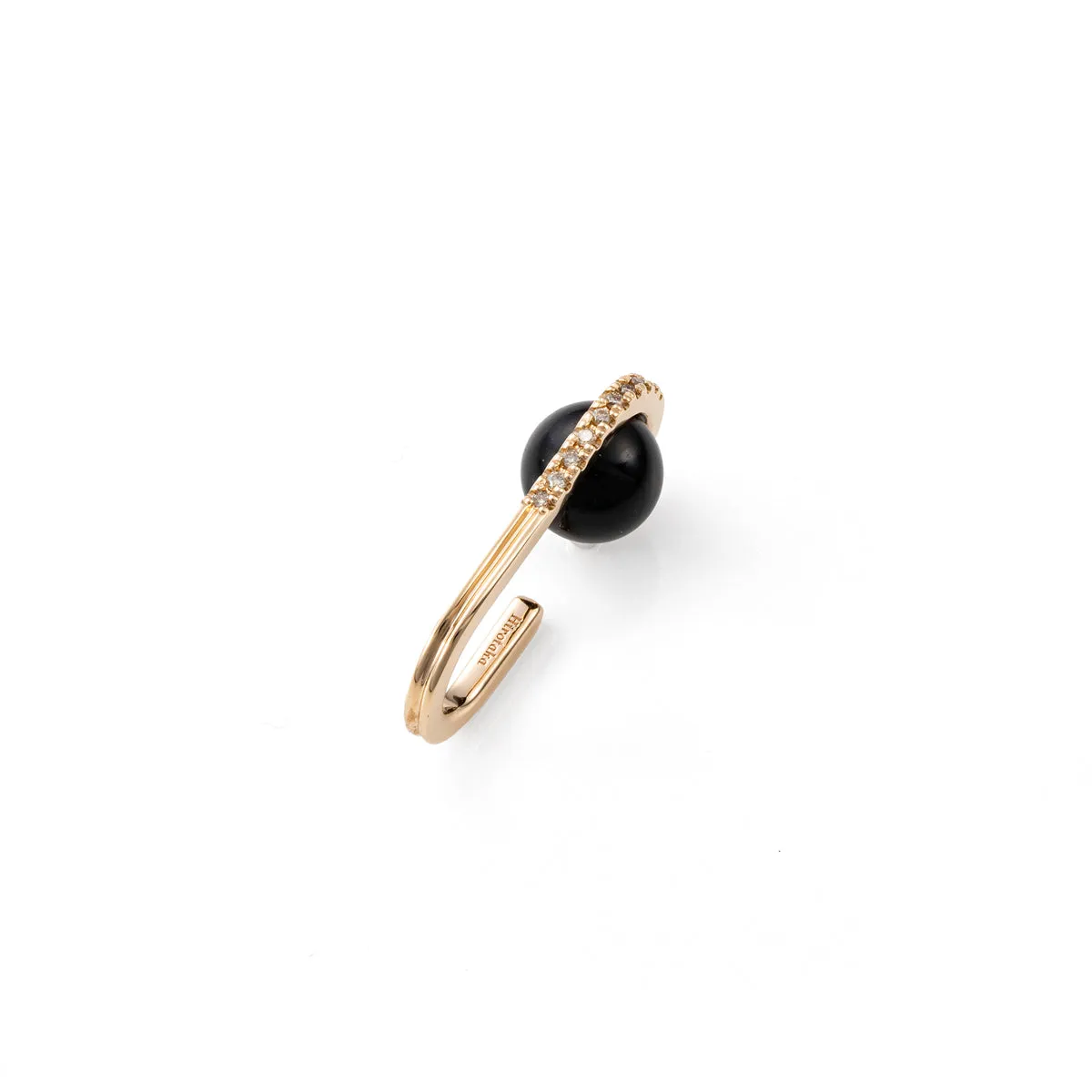 "Beluga" Onyx Diamond Ear Cuff