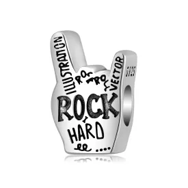 Rock On Hand Gesture Charm 925 Sterling Silver