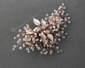 Rose Gold Bridal Hair Piece with Crystals