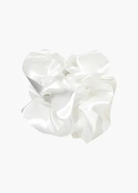 Satin Ruffle Jaw Clip -- Cream