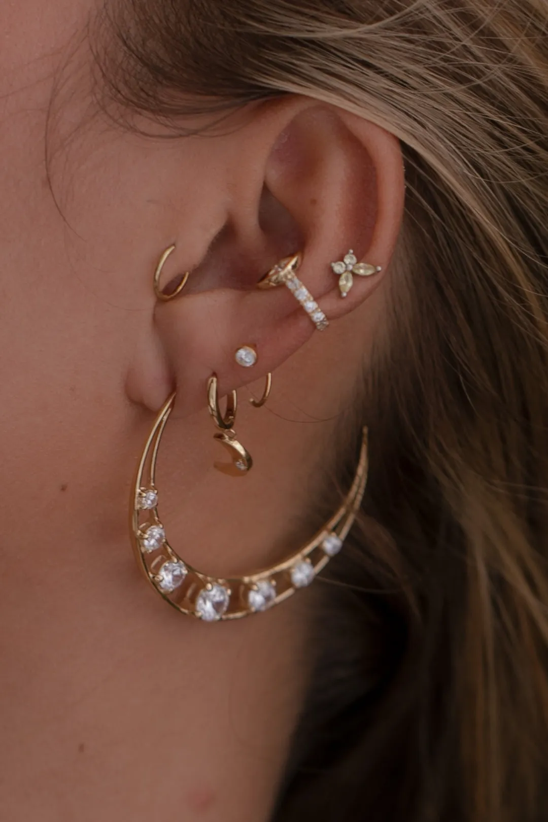 Selene Disc Earrings - Gold