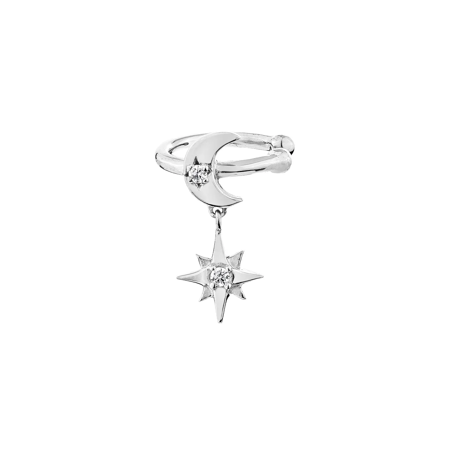 Selene Drop Ear Cuff - Whitegold