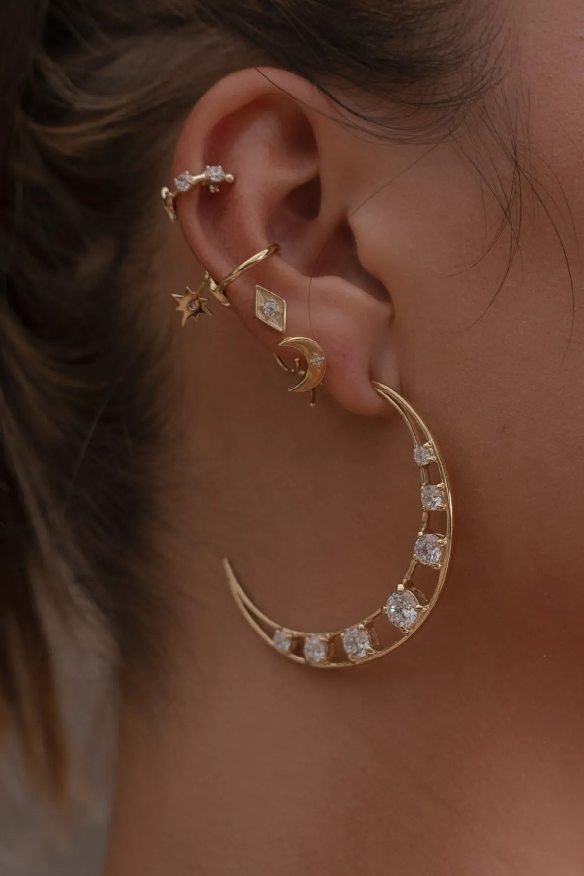 Selene Kite Earrings - Gold