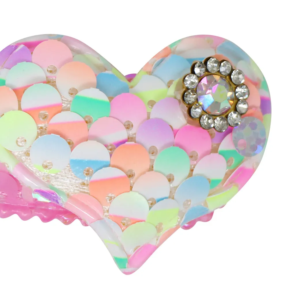 Sequin Heart Shape Hair clip