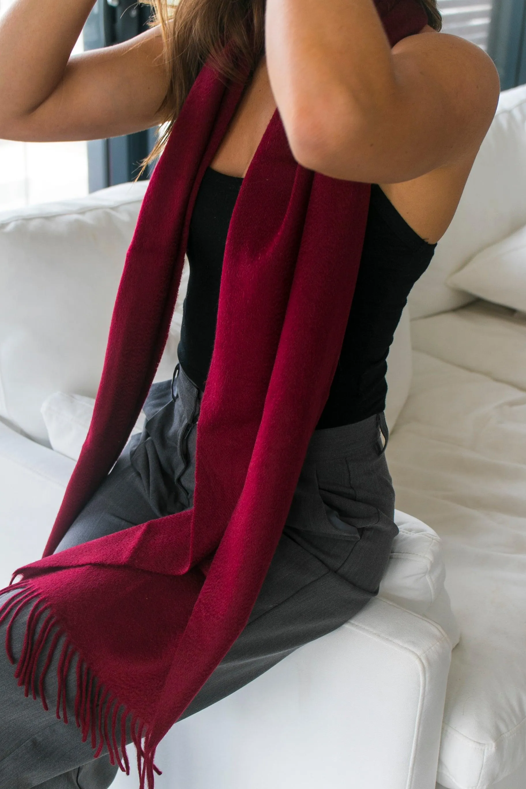 Sofia Cashmere Scarf - Wine