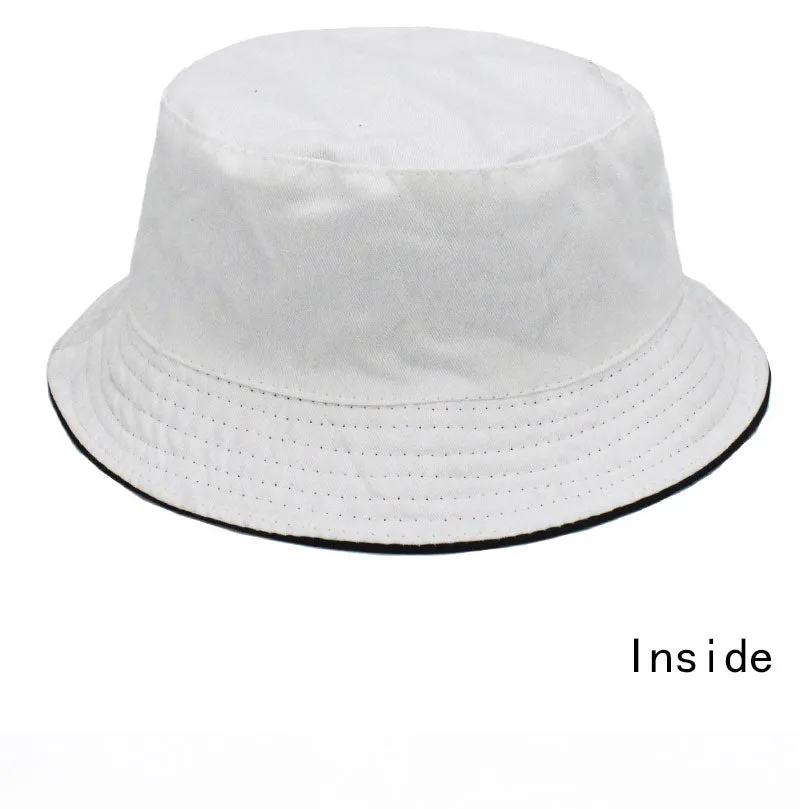 Solid Colors Black White Bucket Hats Women Men Outdoor