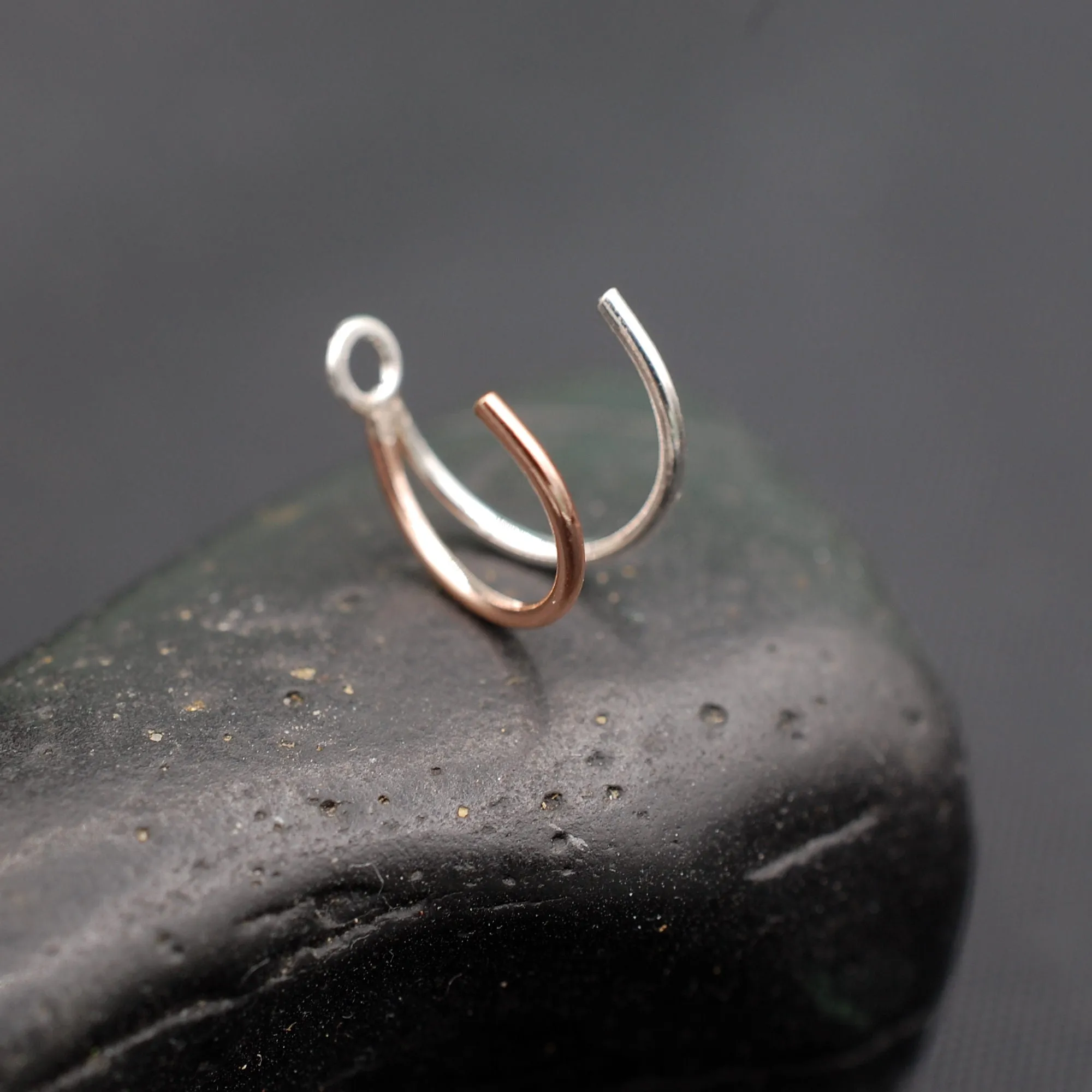 The Enhancer Mixed Metal - Rose Gold & Silver - Turn Your Stud into a Double Nose Ring