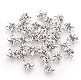 Tiny Bee Silver Charm