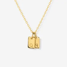 Two Initial Tag Necklace