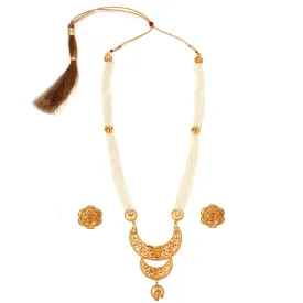 White Beaded Layered Moon Sitahar Set