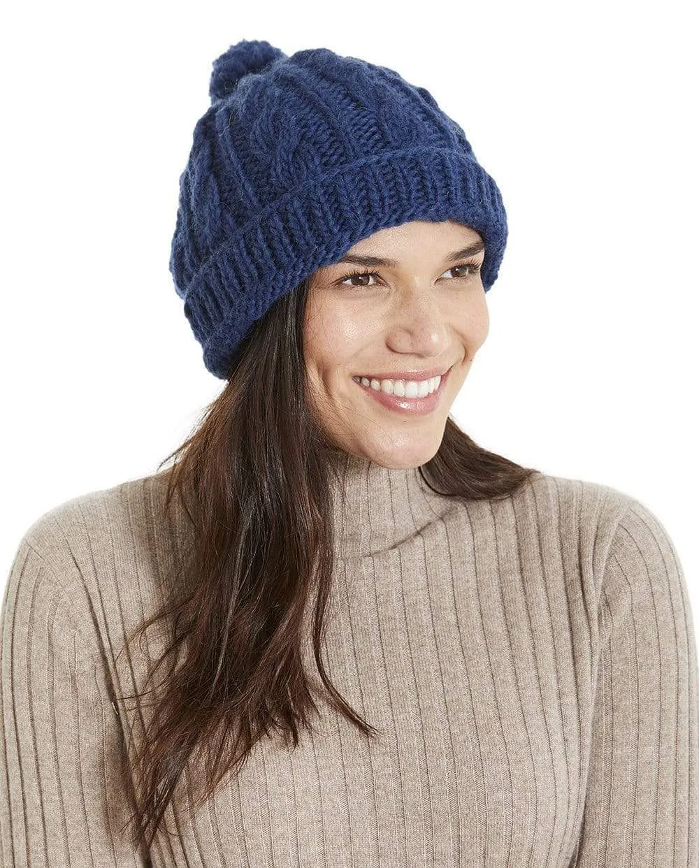 Women's Cable Knit Alpaca/Wool Beanie